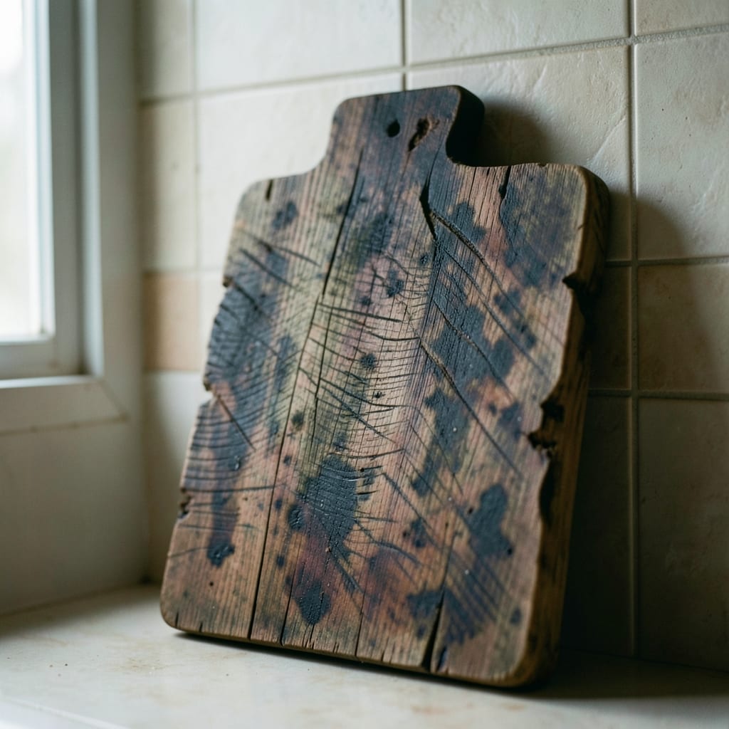 The wooden cutting board