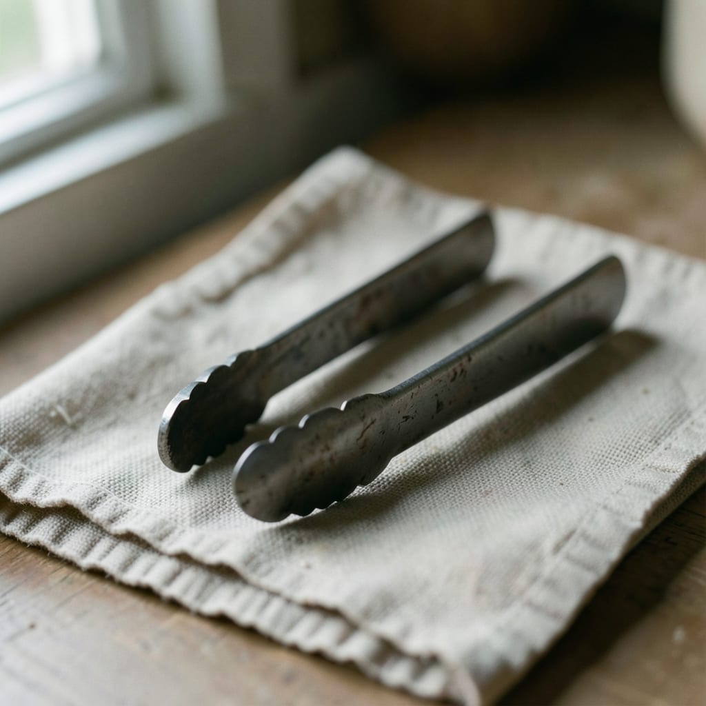 The metal tongs